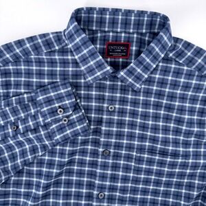 UNTUCKit Hofstatter Flannel Long Sleeve Shirt Large Blue Plaid Reg Fit Stretch